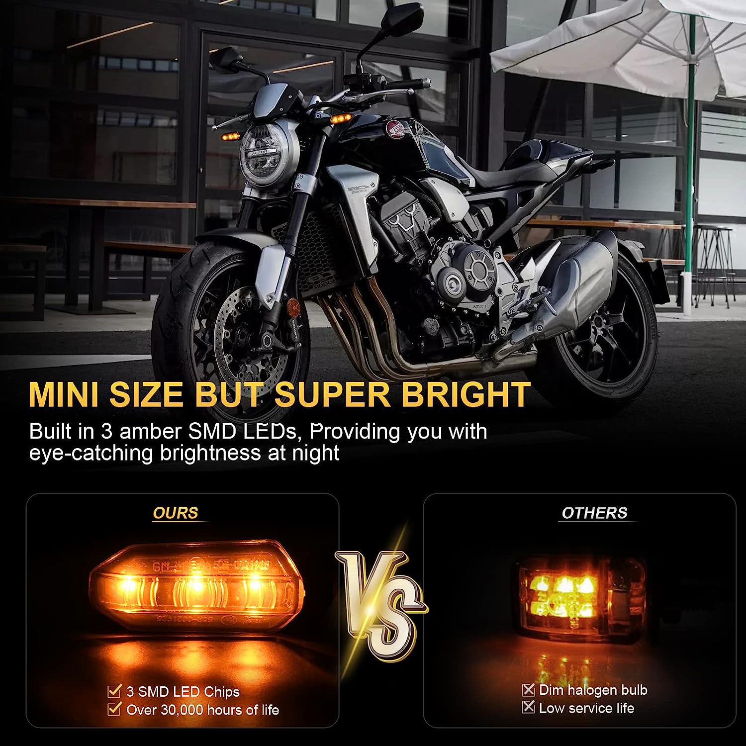 2/4 PCS 8mm Mini Motorrad LED  – Sos Light Strobe Bewertung und Preis